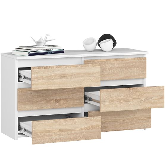 CL100 6SZ PK FEHÉR / SONOMA TÖLGY KOMÓD