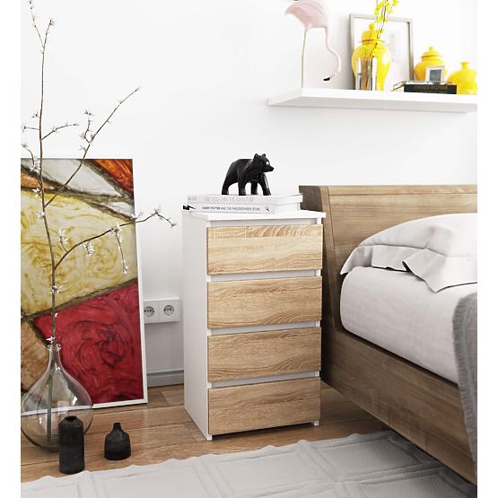 CL4 PK KOMÓD FEHÉR / SONOMA TÖLGY