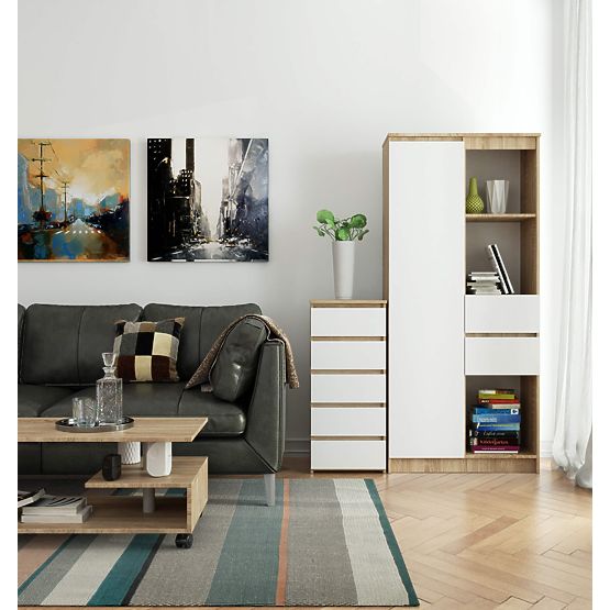 CL5 PK KOMÓDIA SONOMA TÖLGY / FEHÉR