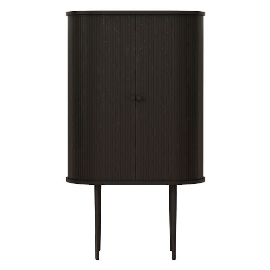 Clemente magas komód lamellákkal, fekete