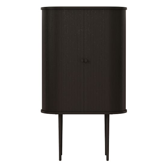 Clemente magas komód lamellákkal, fekete