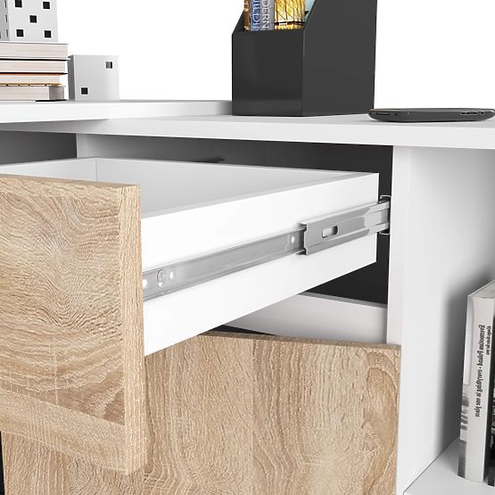 CLP B-17 KOMÓD + ÍRÓASZTAL PK FEHÉR / SONOMA ÖSSZEÁLLÍTÁS