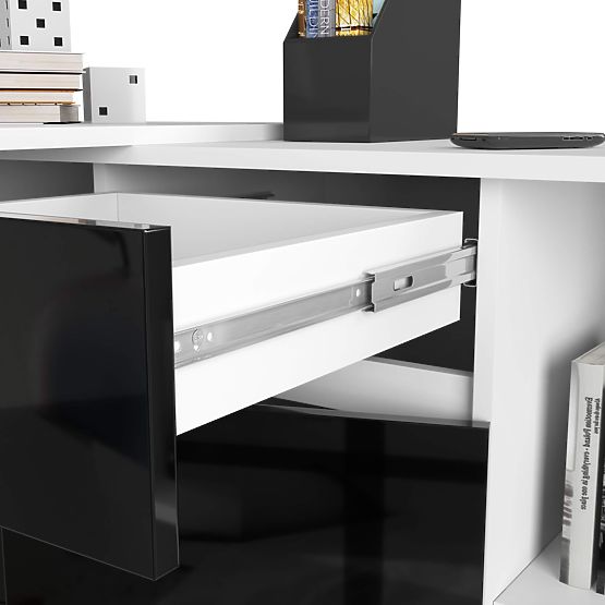 CLP B-17 KOMÓD + ÍRÓASZTAL PK FEKETE FÉNYES KÉSZLET