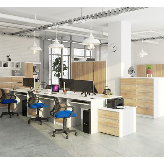 CLP ÍRÓASZTAL 135cm PK FEHÉR / SONOMA