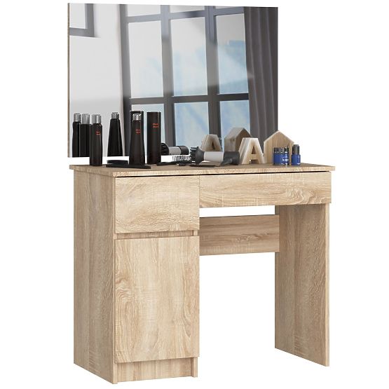 CLP P-2/SL 900x600 BAL OLDALI SONOMA TÖLGY FÉSÜLKÖDŐASZTAL TÜKÖRREL