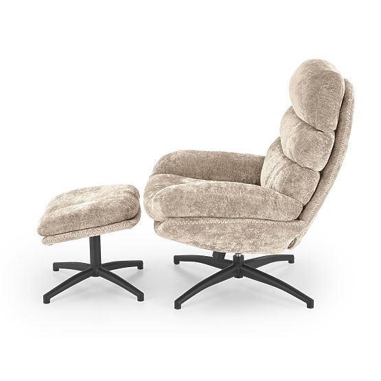 DARIO relaxációs fotel lábtartóval és hintázó funkcióval, bézs (1p=1db)