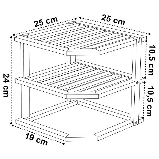 DEDAL bambusz sarok konyhai polc
