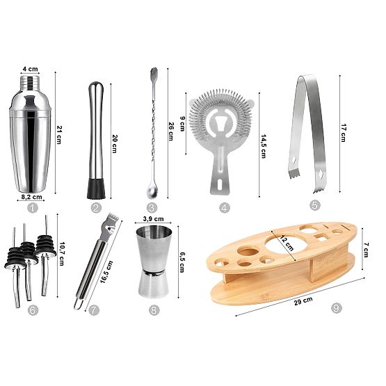 DERBY 10 darabos bármixer készlet