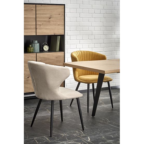 DICKSON 2 kihúzható asztal 150-210/90 cm, asztallap - természetes, lábak - fekete (2p=1db)