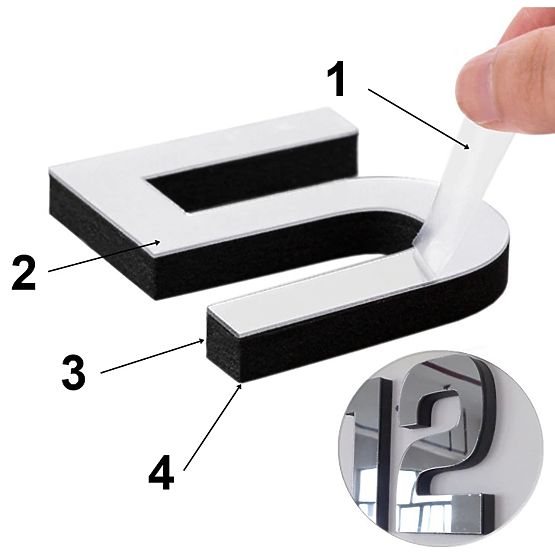 DIY NEPRI 65 - 130 cm-es fali óra - fekete 3D