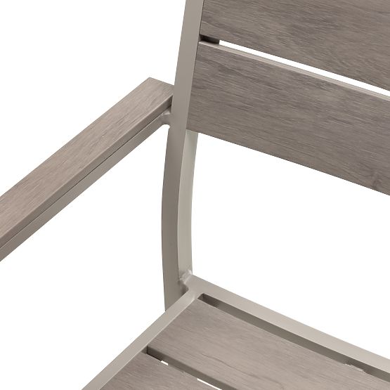 Drillo kerti szék alumínium, bézs-szürke, polywood