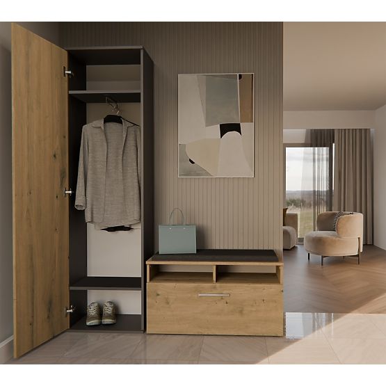 DUO ANTRACIT TÖLGY ARTISAN SZEKRÉNY