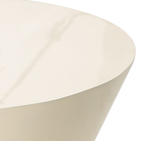 Eclipso dohányzóasztal, 60 cm, krémfehér, fényes