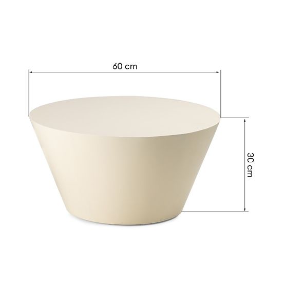 Eclipso dohányzóasztal, 60 cm, krémfehér, fényes