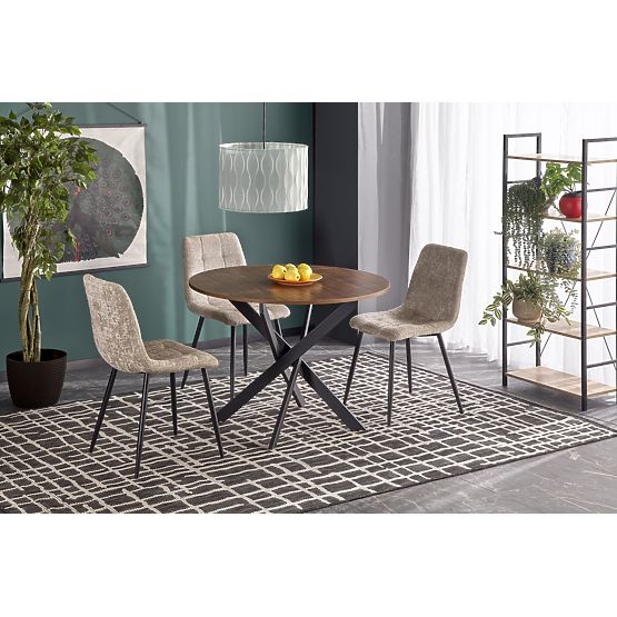 EDGAR asztal, asztallap - dió, lábak - fekete (2p=1ks)