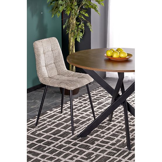 EDGAR asztal, asztallap - dió, lábak - fekete (2p=1ks)