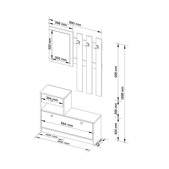ELŐSZOBA BÚTOR SZETT FEHÉR