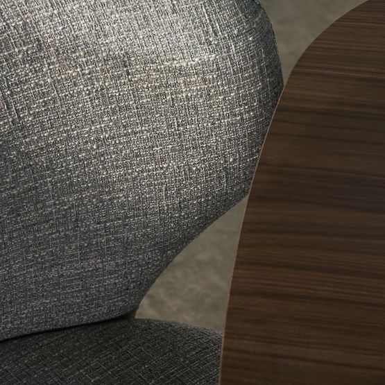 Elaine kárpitozott szék bézs-szürke, lekerekített formák