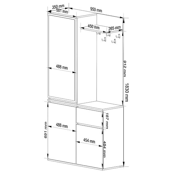 ENTRO PK ELŐSZOBA BÚTOR SZETT CRAFT TÖLGY