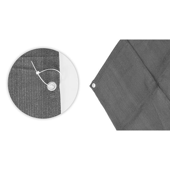 Erkély árnyékoló szerelvényekkel 100x700 cm árnyékoló háló + szerelési elemek szürke MultiGarden