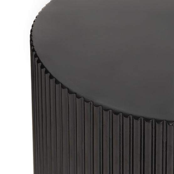 Ermanno oldalsó asztal, 35 cm, fekete, rovátkolt