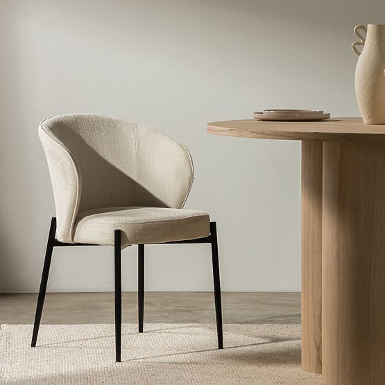 Étkezőszék Avery világos bézs/fekete lábak