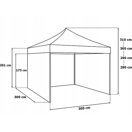 Expressz kereskedelmi pavilon 3x3 m fehér