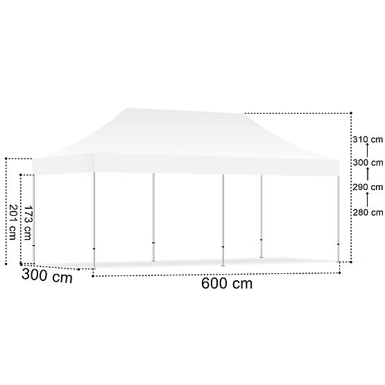 Expressz kereskedelmi pavilon - 3x6 m - kék