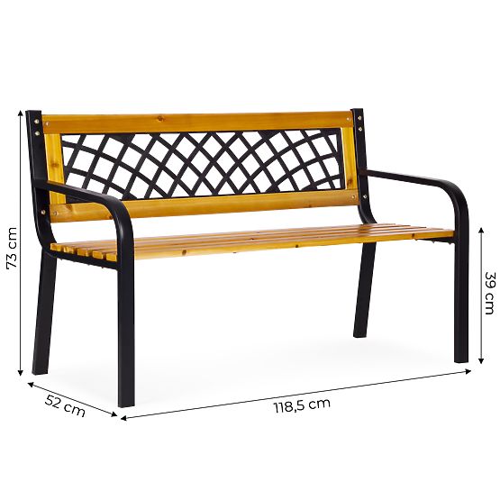 Fa padkerti pad rácsos háttámlával 118x52 cm park MultiGarden