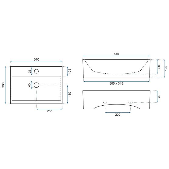 Fali/bútorra szerelhető mosdó Rea Bonita