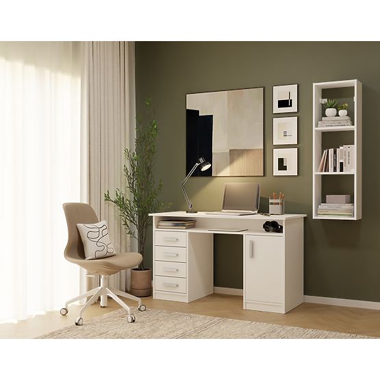 Fali polc COBI 1X3 - Modern fali polc 3 rekesz Matt Fehér