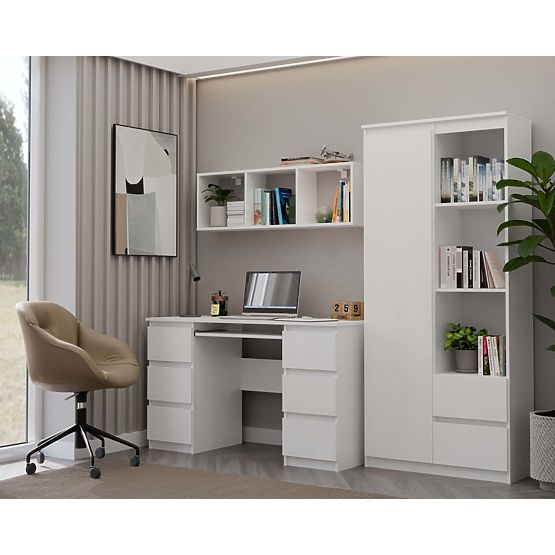 Fali polc COBI 1X3 - Modern fali polc 3 rekesz Matt Fehér