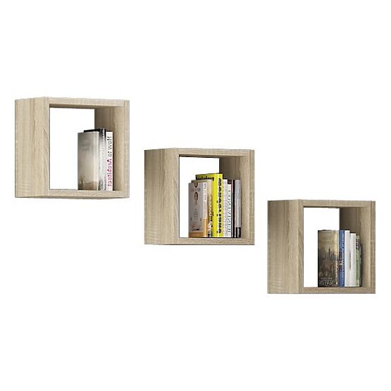 FALI POLC K 25x25cm 3DB KÉSZLET SONOMA TÖLGY
