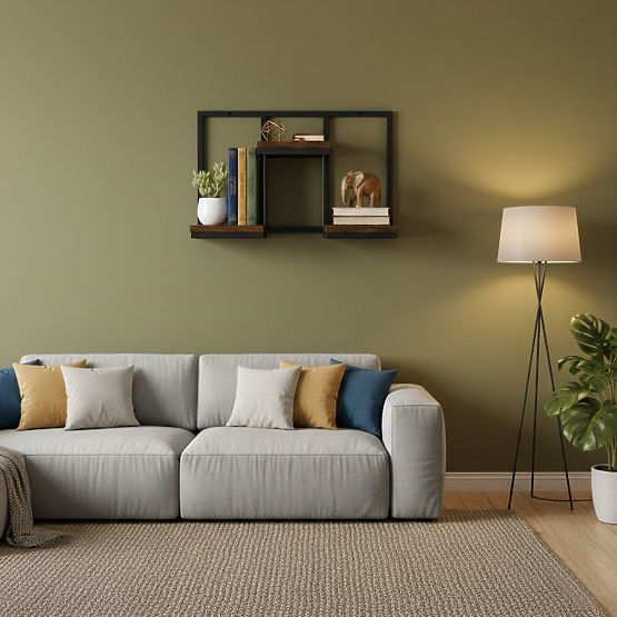 Fali virágtartó függő polc virágoknak dekoráció 3 szintes loft ModernHome