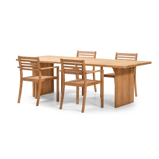 Familis ll kerti asztal, 240 cm, teak megjelenés, FSC eukaliptusz fa