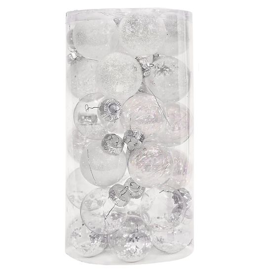 Fehér karácsonyi díszek 30 db sysd1688-057