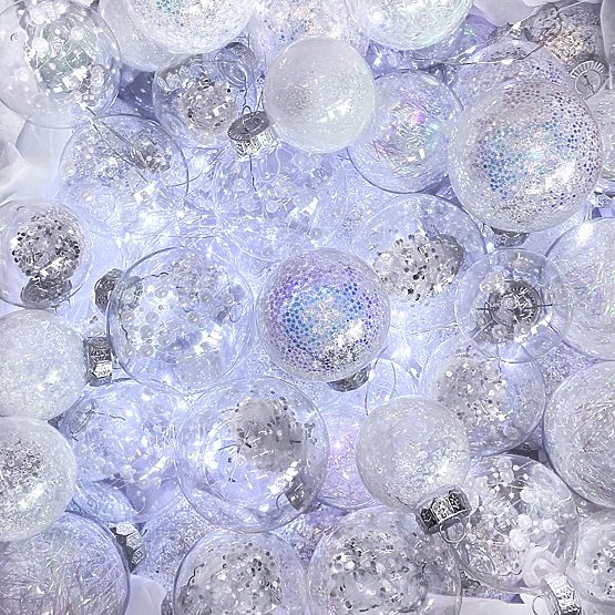 Fehér karácsonyi díszek 30 db sysd1688-057