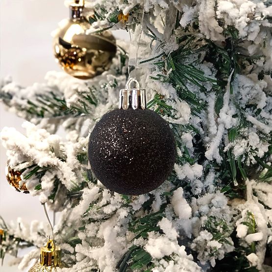 FEKETE KARÁCSONYI GÖMBÖK 100DB KL-21X04