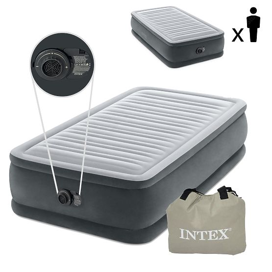Felfújható matrac 191x99 cm pumpával egyszemélyes INTEX DELUXE 64412ND
