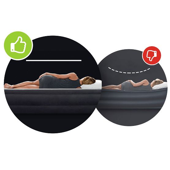 Felfújható matrac két személy részére 191x137x25 cm ágy háttámlával INTEX 64142