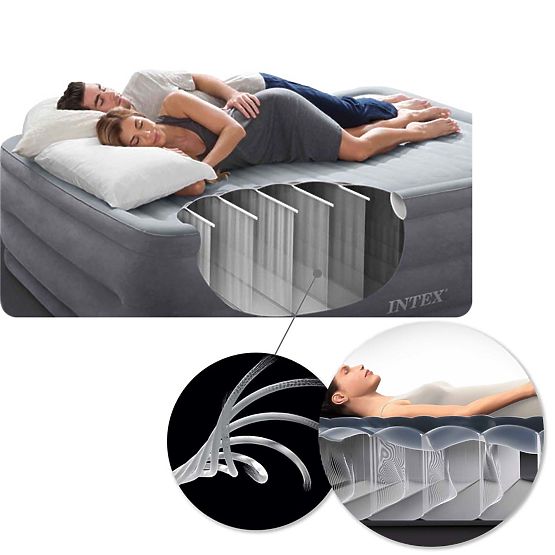 Felfújható matrac pumpával velúr ágy Intex 64148ND