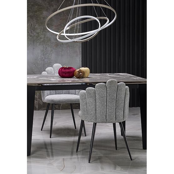 FELIX kinyitható asztal, lap - szürke márvány, lábak - fekete (2p=1db)