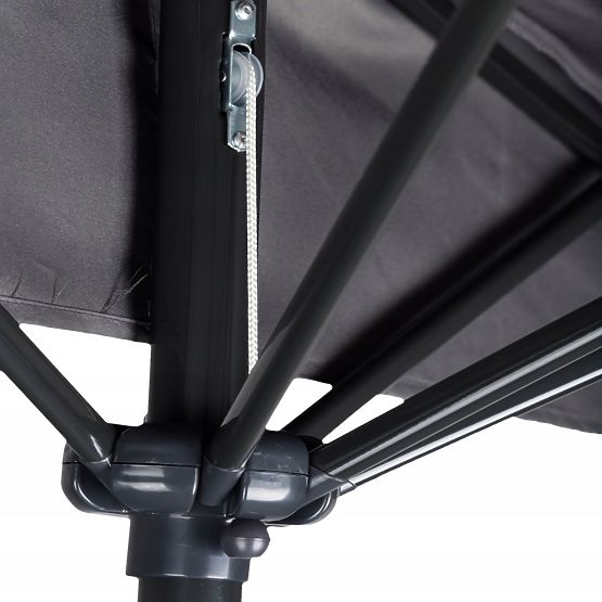 Félkör alakú terasz napernyő - szürke