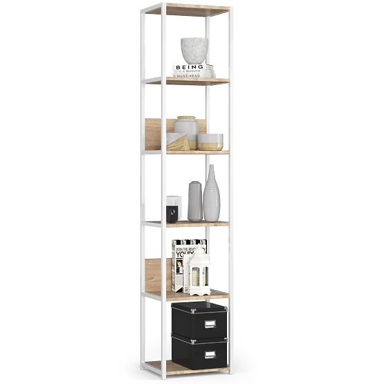 FÉM LOFT POLC 400 FEHÉR/SONOMA TÖLGY