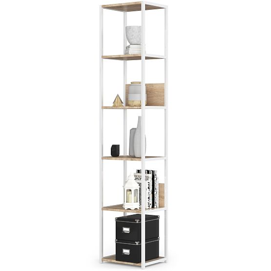 FÉM LOFT POLC 400 FEHÉR/SONOMA TÖLGY