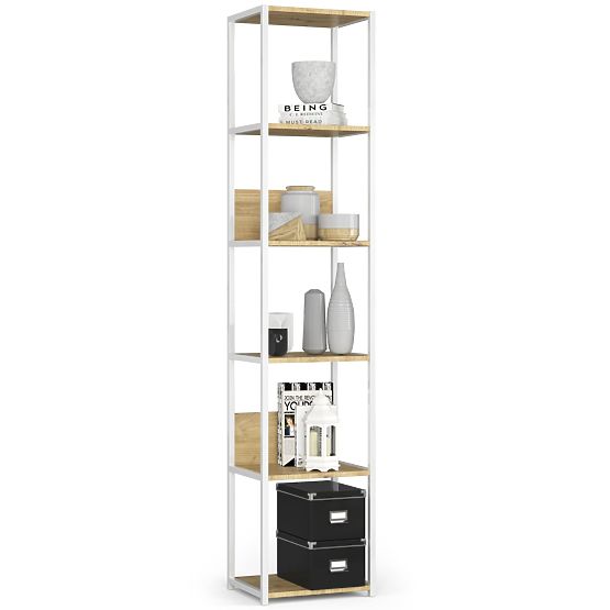 FÉM LOFT POLC 400 FEHÉR/TÖLGY ARTISAN