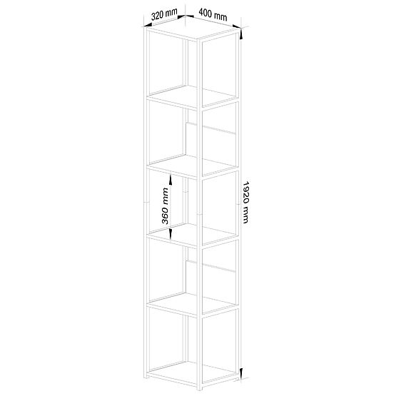 FÉM LOFT POLC 400 FEKETE/TÖLGY CRAFT