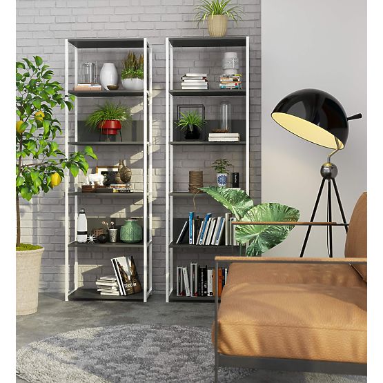 FÉM LOFT POLC 600 FEHÉR/SZÜRKE