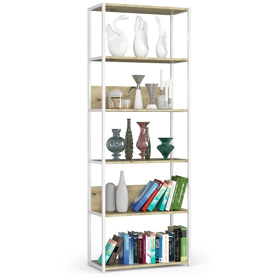 FÉM LOFT POLC 700 FEHÉR/TÖLGY ARTISAN