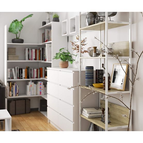 FÉM LOFT POLC 700 FEHÉR/TÖLGY ARTISAN